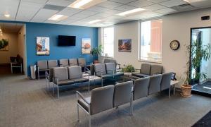 Seating area in the Moorhead lobby